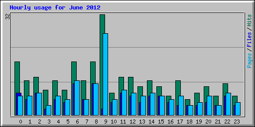 Hourly usage for June 2012