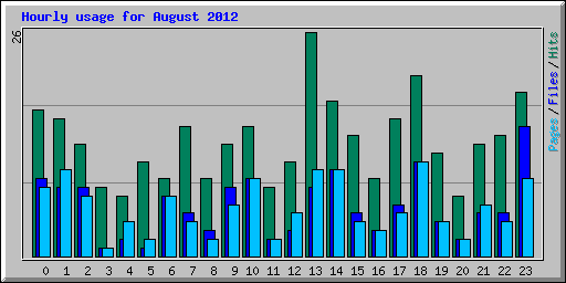 Hourly usage for August 2012