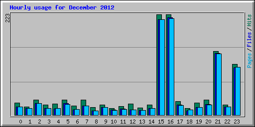 Hourly usage for December 2012