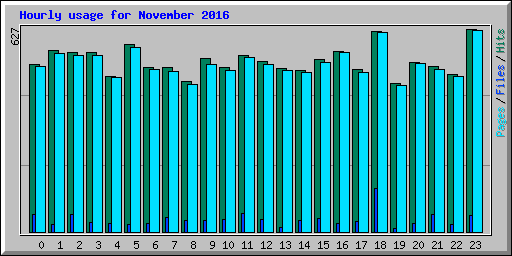 Hourly usage for November 2016