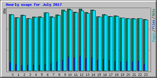 Hourly usage for July 2017