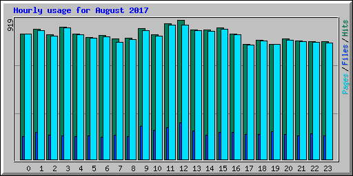 Hourly usage for August 2017